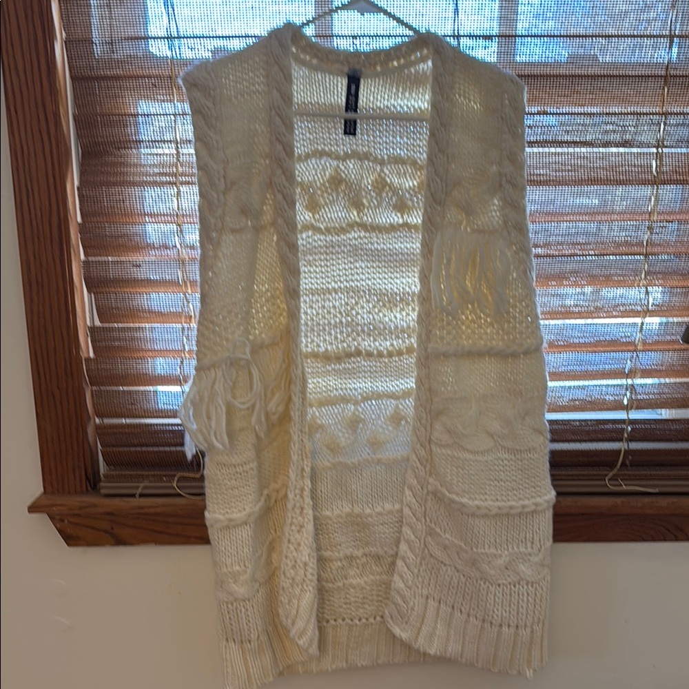 Ivory Knit Women's Sweater Vest